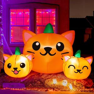 Get into the spooky spirit with our 5FT Inflatable Halloween Pumpkin Cat Head! Featuring built-in LEDs, it’s the ultimate yard decoration for your indoor & outdoor parties, garden, and lawn. Perfect for creating a festive vibe this Halloween! 🎃🐱✨ COMIN