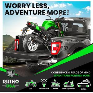 Rhino USA 2PK Retractable Ratchet Tie Down Straps – 1,209Lb Break Strength, 1" X 10' with Padded Handles for Secure Cargo Transport