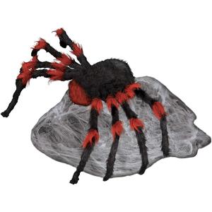 Spooktacular LED Red and Black Jumping Spider Animatronic - 21 Inch Moving Halloween Horror Décor Prop for Ultimate Frights and Haunts! Perfect for Haunted Houses and Halloween Parties! Spirit Halloween