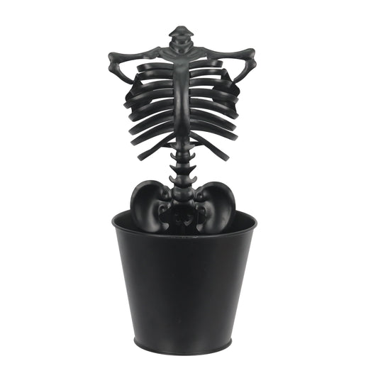 "Spooky Chic 14" Metal Skeleton Planter by ® - Perfect Halloween Home Decor!"