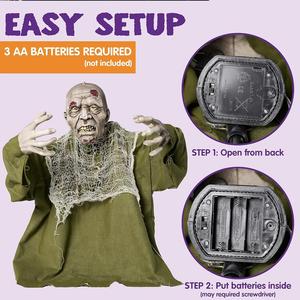 Creepy JOYIN Animated Zombie Groundbreaker with Light-Up Eyes & Movable Arms - Perfect Halloween Party Prop & Outdoor Lawn Decor for Spooky Celebrations! Joyin US Corp