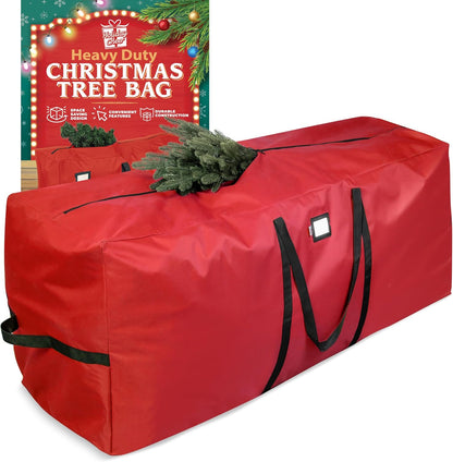 Christmas Tree Storage Bag – Heavy Duty Christmas Tree Bag Fits up to 7.5Ft Tall Artificial Christmas Tree, Waterproof with Durable Handles & Zipper – Xmas Tree Storage Bag (RED)