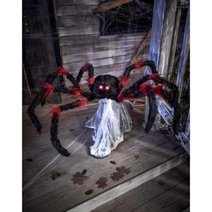 Spooktacular LED Red and Black Jumping Spider Animatronic - 21 Inch Moving Halloween Horror Décor Prop for Ultimate Frights and Haunts! Perfect for Haunted Houses and Halloween Parties! Spirit Halloween