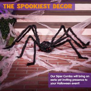 Giant 5 Ft. Hairy Spider - Spook Up Your Yard This Halloween! Perfect Scary Decoration for Outdoor Parties & Creating a Frightening Atmosphere! 🕷️🎃 #HalloweenDecor #SpookySeason JOYIN