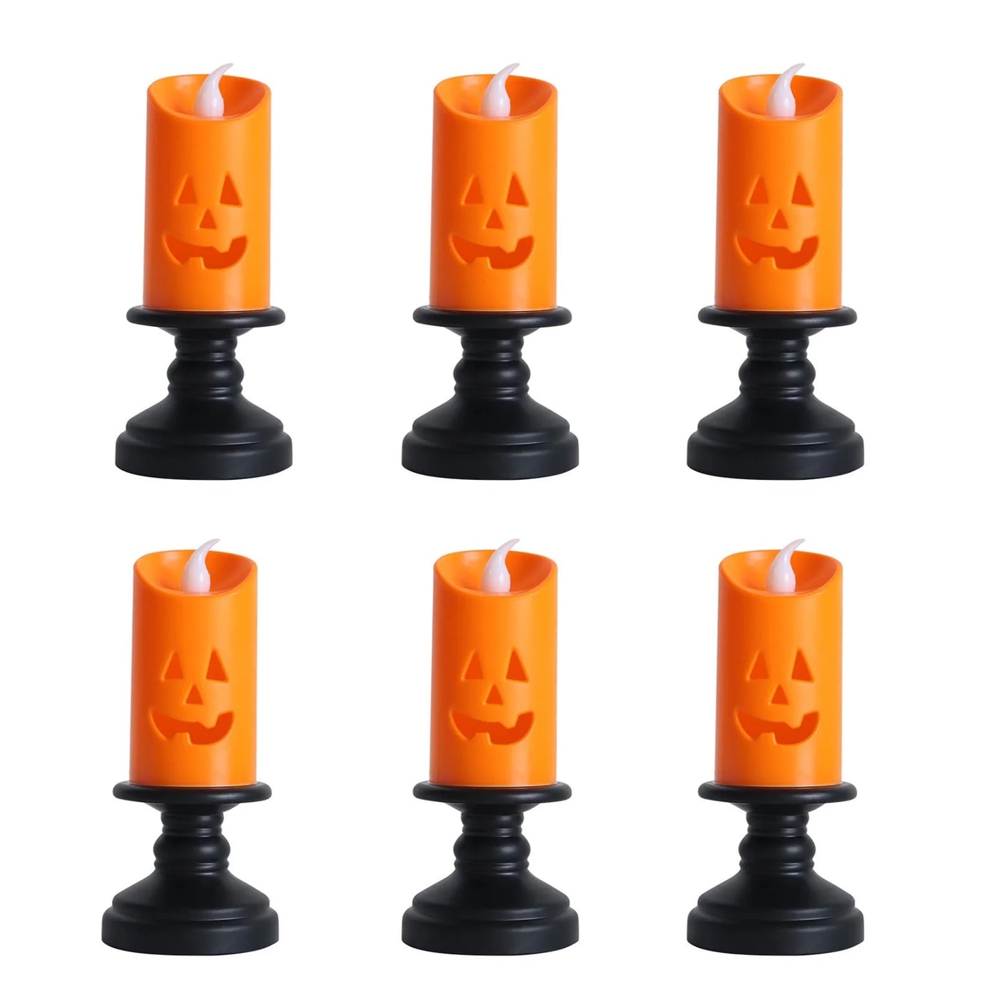 "Enchanting  Halloween LED Candle Lights - Flameless Pumpkin Lanterns for Spooktacular Decor!"