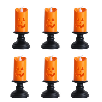 "Enchanting  Halloween LED Candle Lights - Flameless Pumpkin Lanterns for Spooktacular Decor!"