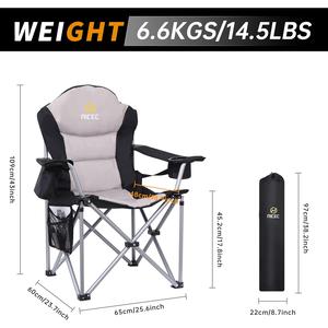 Outdoor Heated Camping Chair (2 Pack) - Foldable Beach Chair with Wide Padding, Heavy Duty Cooler, Carry Bag, Cupholder & Side Pockets, Includes 10000mAh Power Bank for Ultimate Comfort & Convenience Nice Choice