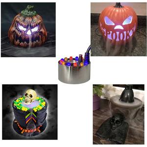 Halloween Lights Mist Maker - Magical Ultrasonic Mist Machine with  LED Red, Yellow, Blue Flashes for Decorations - Cotton Electronic Design