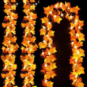 Illuminate your autumn with Luditek's 3-Pack Lighted Fall Garland! 🎃✨ 24.6Ft of 60 LED string lights perfect for Thanksgiving, Halloween, and all your Friendsgiving celebrations! Transform your home decor this season! 🍂🍁 #FallVibes #HomeDecor Luditek