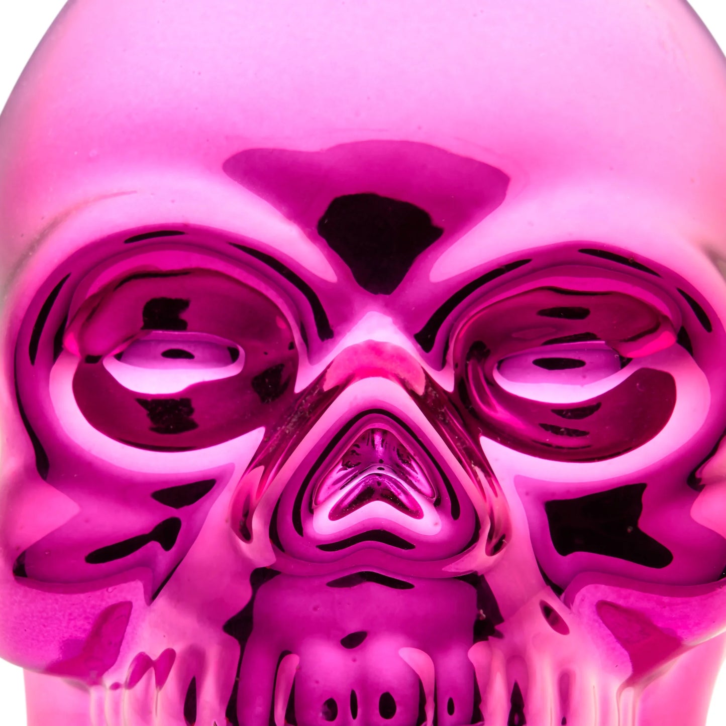 "Vibrant Hot Pink Halloween Ceramic Skull Tabletop Decor - 4.25 In by "