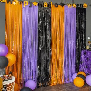 Get ready for spooky fun! 🎃🎉 Grab the Lolstar 3 Pack Halloween Photo Booth Props with vibrant Orange, Purple & Black Foil Fringe Curtains! Perfect 3.3 x 6.6 Ft backdrop for unforgettable birthday, anniversary & Halloween party moments! 🕷️✨ LOLStar