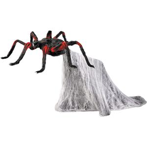 Spooktacular LED Red and Black Jumping Spider Animatronic - 21 Inch Moving Halloween Horror Décor Prop for Ultimate Frights and Haunts! Perfect for Haunted Houses and Halloween Parties! Spirit Halloween