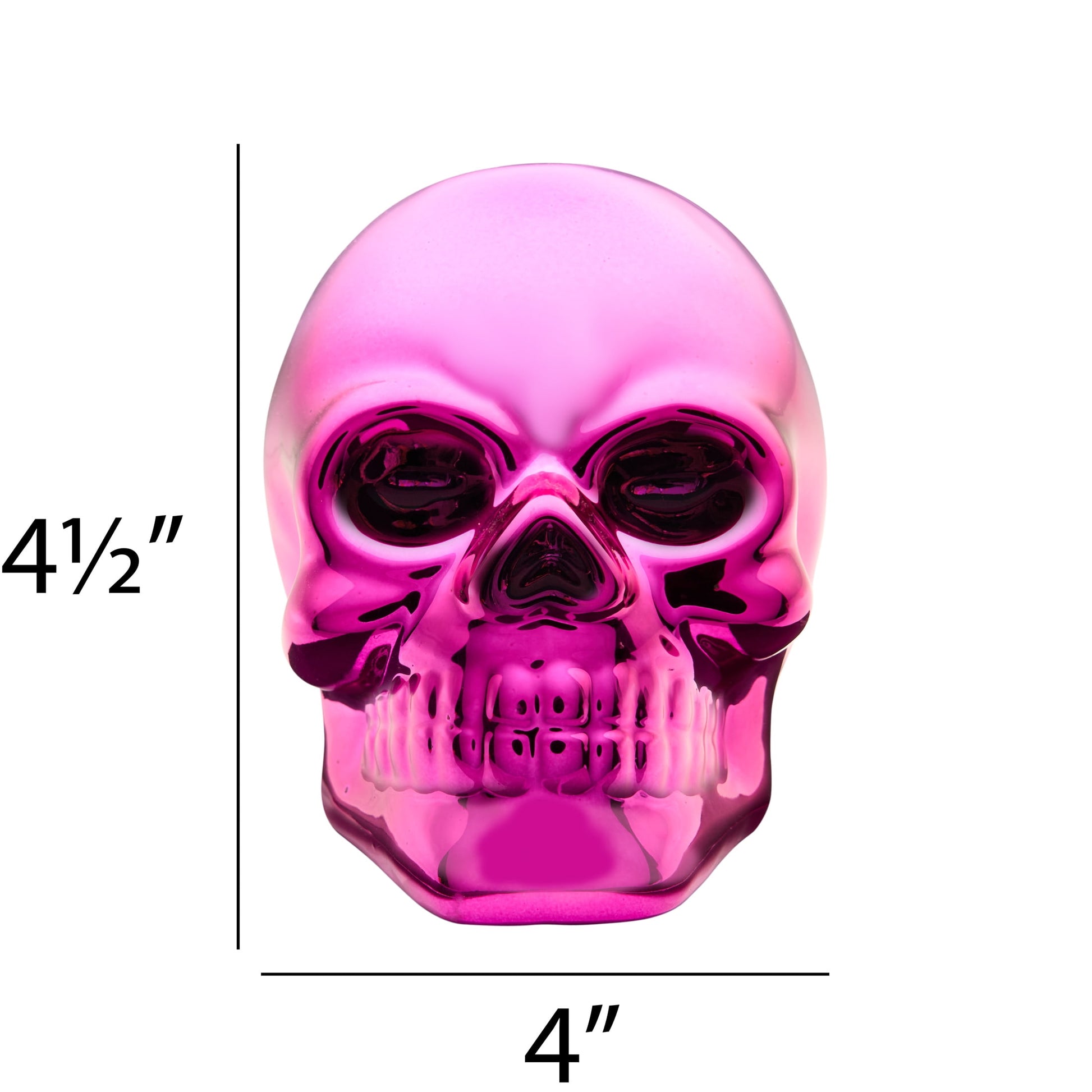 "Vibrant Hot Pink Halloween Ceramic Skull Tabletop Decor - 4.25 In by "