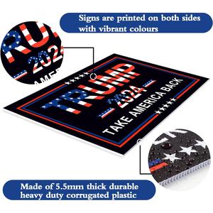 Support Trump in 2024! 🌟 Durable Double-Sided Yard Signs (18"x12") with Heavy-Duty Metal H-Frames. Fade Resistant & Perfect for Showing Your Patriotism! 🇺🇸 Take America Back - Grab Yours Now! Oligei