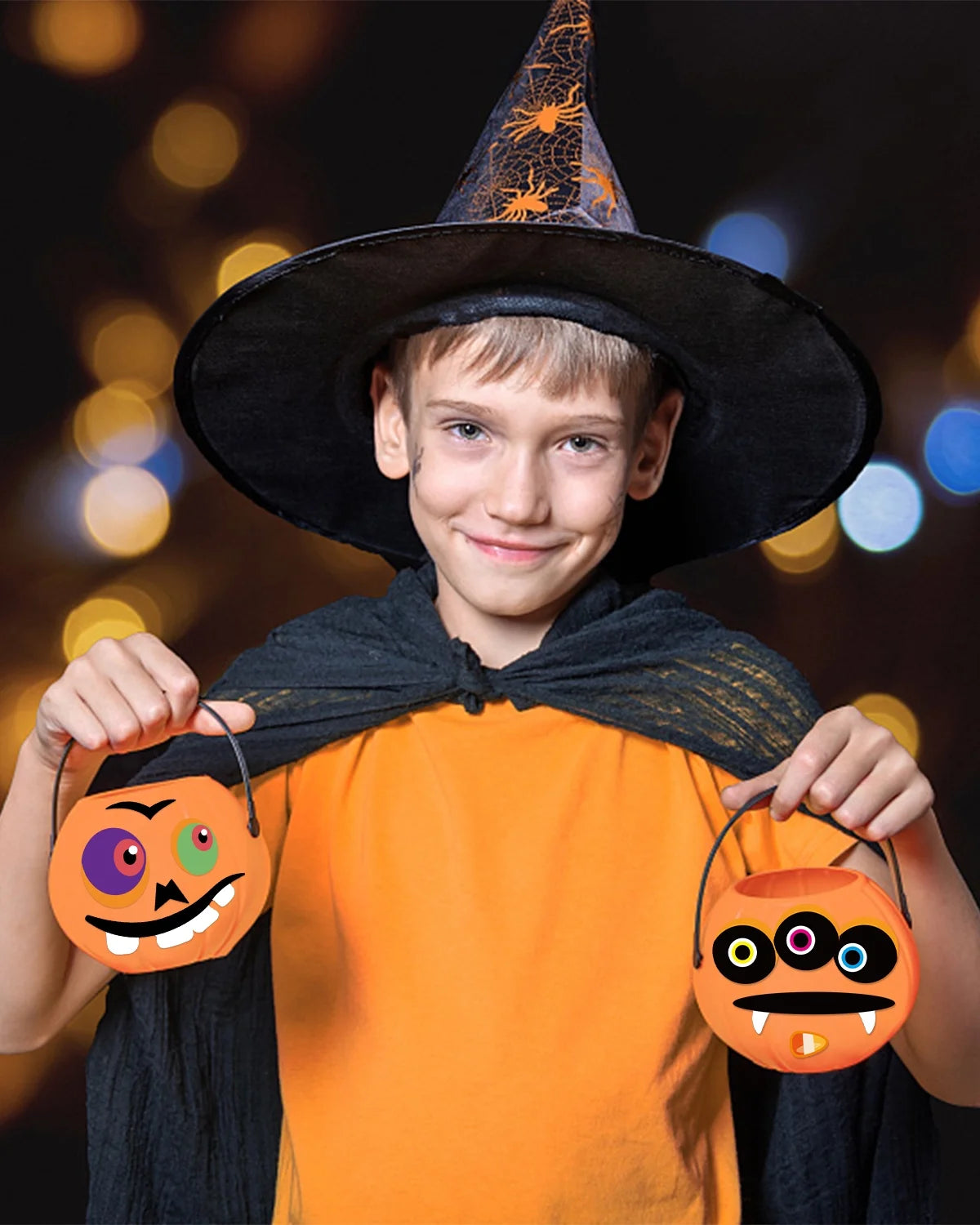 "64 Packs of Fun Halloween Pumpkin Face Stickers - Perfect for Kids' Parties & Trick or Treat Favors!"