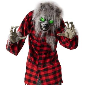 Howling Hudson 5Ft Animatronic Werewolf Halloween Decor - Poseable Decoration with LED Glowing Eyes, Pre-Recorded Phrases, and Adjustable Arms for Spooky Home Haunt Best Choice Products