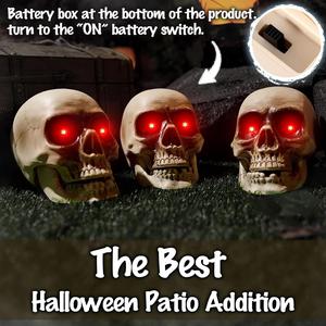 Creepy Animated Halloween Skull Heads - Sound Activated Floating Skeletons with Light-Up Eyes, Spooky Voice & Scary Movements for Indoor/Outdoor Haunted Decor ELAMAS