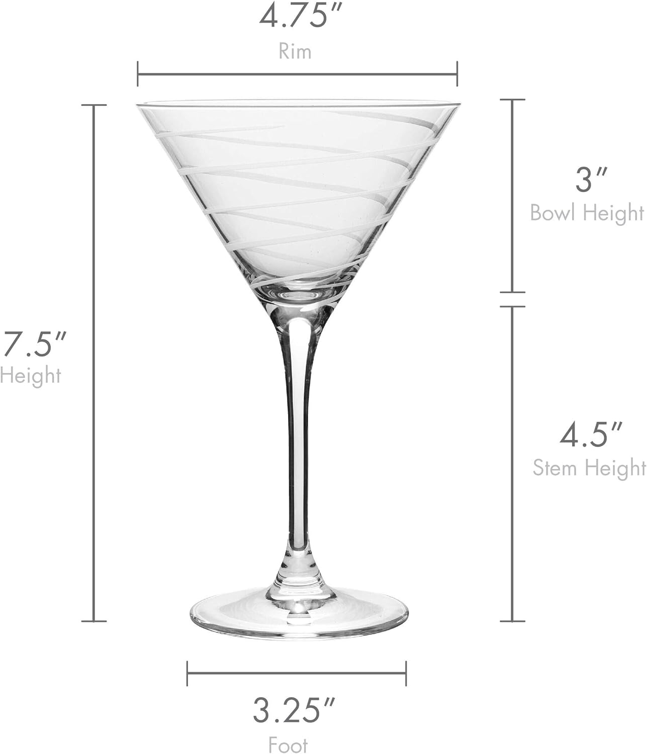 Cheers Martini Glass, 10-Ounce, Set of 4