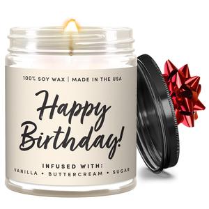 Delightful Buttercream Vanilla Birthday Candles - Perfect Gifts for Women, Moms & Best Friends - 9Oz Soy Wax Candles for Her Special Day - Celebrate with Happy Birthday Gifts! WAX & WIT