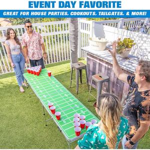 Gopong 8ft Portable Beer Pong Tailgate Tables - Choose from Black, Football, American Flag, or Custom Dry Erase Designs for Ultimate Fun! Perfect for Parties, BBQs, and Tailgating! P&P Imports, LLC [SPORTS]