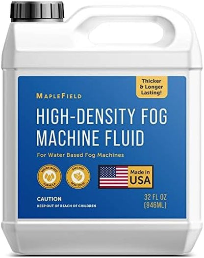 High-Density Halloween Fog Machine Fluid - 32 Oz - Great for Haunted Houses, Spooky Party Decor, and Outdoor Events - Long-Lasting Water-Based Formula - Compatible with 700+ Watt Machines