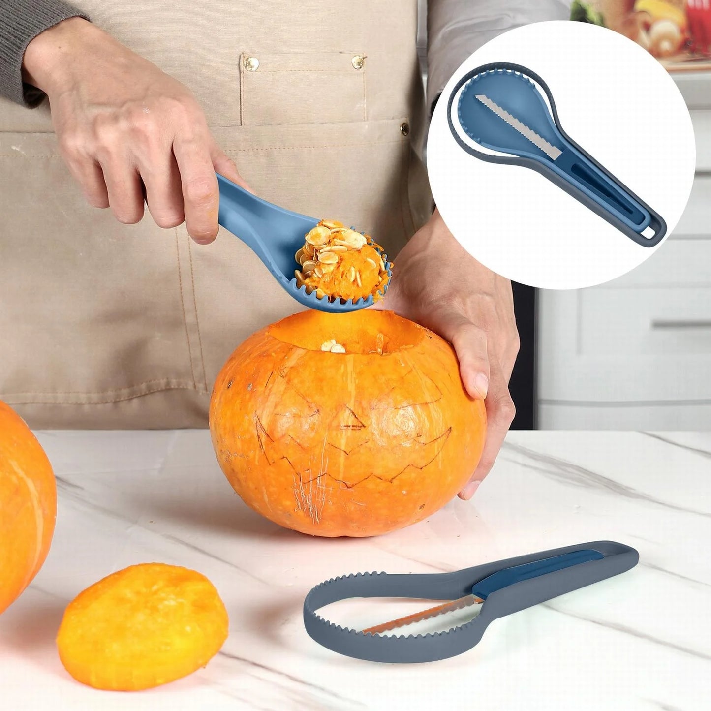 "Spooktacular Savings! 3-in-1  Grater Pumpkin Carving Kit - Perfect for Halloween Decorators, Beginners & Pros!"