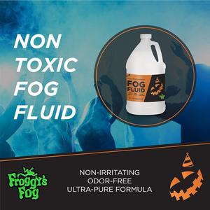 Froggy'S Fog Halloween and Party Fog Fluid, High Output Long-Lasting Fog Juice for 400-1500 Watt Water-Based Fog Machines, Great for Pro & Home Haunters, Theatrical Effects, Djs, & More, Half Gallon Froggy's Fog