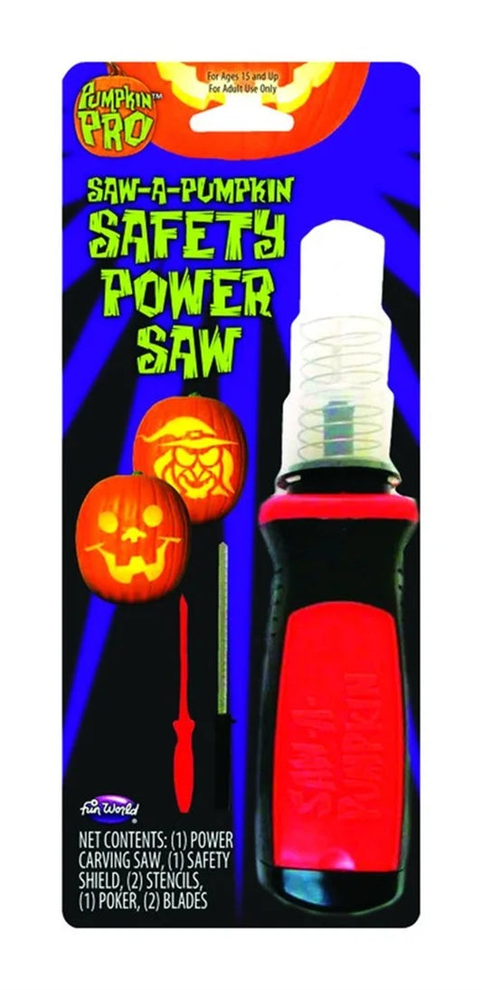 "Ultimate Pumpkin Carving Kit:  Pro Safety Power Saw for Spooktacular Designs!"