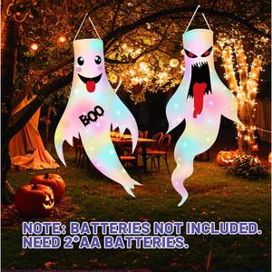 Get ready for Halloween with our 2Pcs 47" LED Ghost Windsocks! Perfect for spooky outdoor vibes, these hanging decorations will elevate your festive celebrations. Light up your yard and scare up some fun! 🎃👻 #HalloweenDecor #SpookySeason Tepoobea