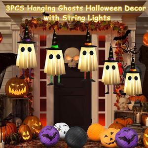 Spook up your Halloween with our Set of 3 Glowing Ghosts in Witch Hats! Perfect for your yard, patio, or garden. Light up your Halloween parties and trick-or-treating with these eerie hanging decorations! 🎃👻✨ #HalloweenDecor #SpookySeason CYSKXYI