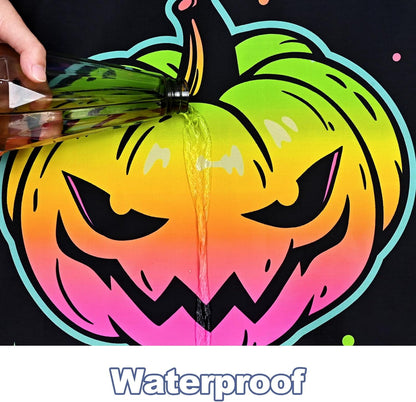 "Spooktacular  Blacklight Halloween Shower Curtain with Hooks - Waterproof Pumpkin Design for Festive Bathroom Decor, 69"X70""