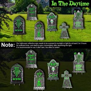 Spook up your Halloween with our Glow in the Dark Tombstone Yard Signs! 🎃👻 6PCS Graveyard Props with Stakes for your outdoor decor. Perfect for your family home, front yard, lawn & garden Halloween party! Get ready to scare in style! 🕷️🕸️ CiniQy