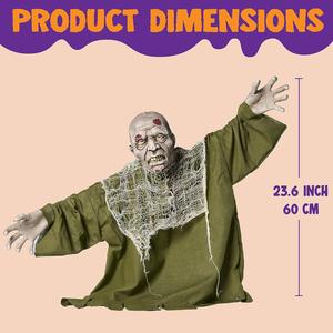 Creepy JOYIN Animated Zombie Groundbreaker with Light-Up Eyes & Movable Arms - Perfect Halloween Party Prop & Outdoor Lawn Decor for Spooky Celebrations! Joyin US Corp