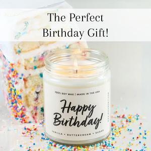 Delightful Buttercream Vanilla Birthday Candles - Perfect Gifts for Women, Moms & Best Friends - 9Oz Soy Wax Candles for Her Special Day - Celebrate with Happy Birthday Gifts! WAX & WIT