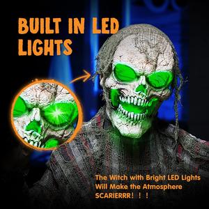 Spooktacular JOYIN Animated Zombie Groundbreaker - 25” Moving Arms Skeleton Prop with Green Light for Outdoor Halloween Decor, Perfect for Lawn & Haunted House Graveyard Setup Joyin US Corp