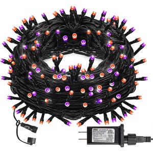 Light up your Halloween with DAZZLE BRIGHT 300 LED String Lights! 🎃✨ 100FT of vibrant purple & orange with 8 fun modes - perfect for parties, carnivals, and outdoor decor. Create a spooktacular atmosphere for your celebrations! 👻💡 Dazzle Bright