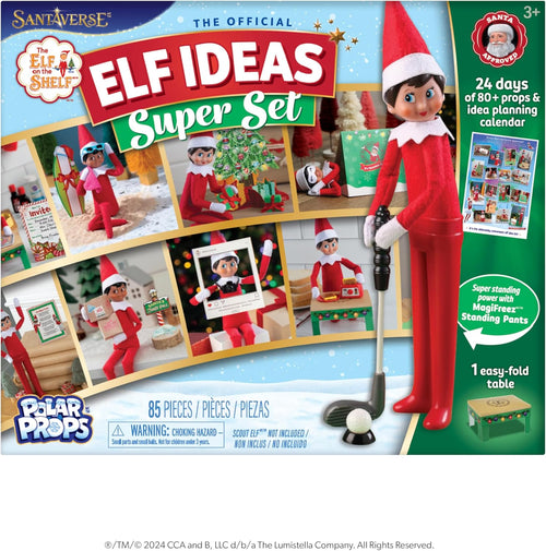 24-Day Super Set - Official  Ideas for 24 Days of Elf Magic - 80+ Props, Magifreez Standing Pants and Planning Calendar - for Ages 3 Years and Above